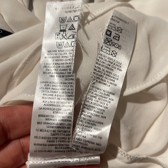 New Guess Marciano Embellished Collar Rhinestones Crystal Chiffon Light Top M - Picture 7 of 7